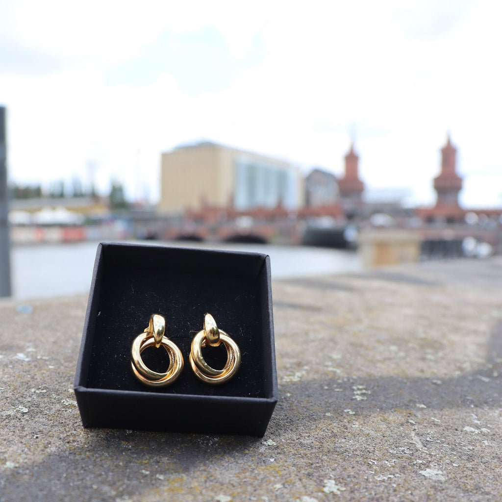 PENDIENTES OBERBAUM EN PLATA DE LEY 925 CON BAÑO DE ORO DE 18 KT