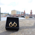 PENDIENTES OBERBAUM EN PLATA DE LEY 925 CON BAÑO DE ORO DE 18 KT