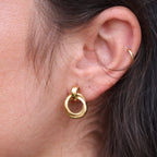 PENDIENTES OBERBAUM EN PLATA DE LEY 925 CON BAÑO DE ORO DE 18 KT