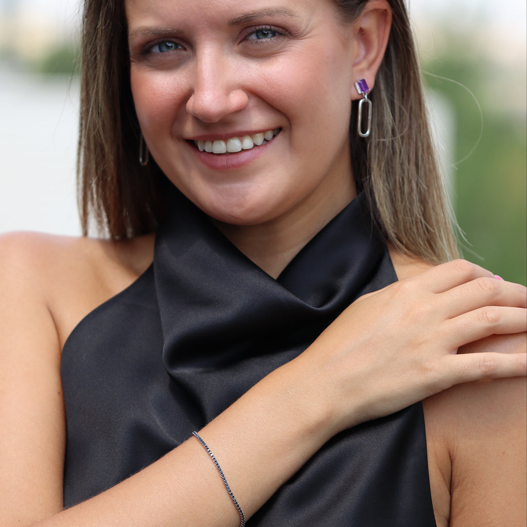 Nacht Bracelet | 925 Sterling Silver with Black Zirconia