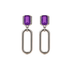 PENDIENTES KREUZBERG EN PLATA DE LEY 925 Y PIEDRA MORADA